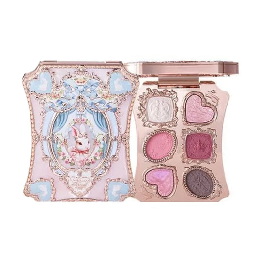 Flower Knows Garden Matte Pearlescent Powder Fine Six Color Eye Shadow Contour Palette Long Lasting Makeup Glitter Eyeshadow