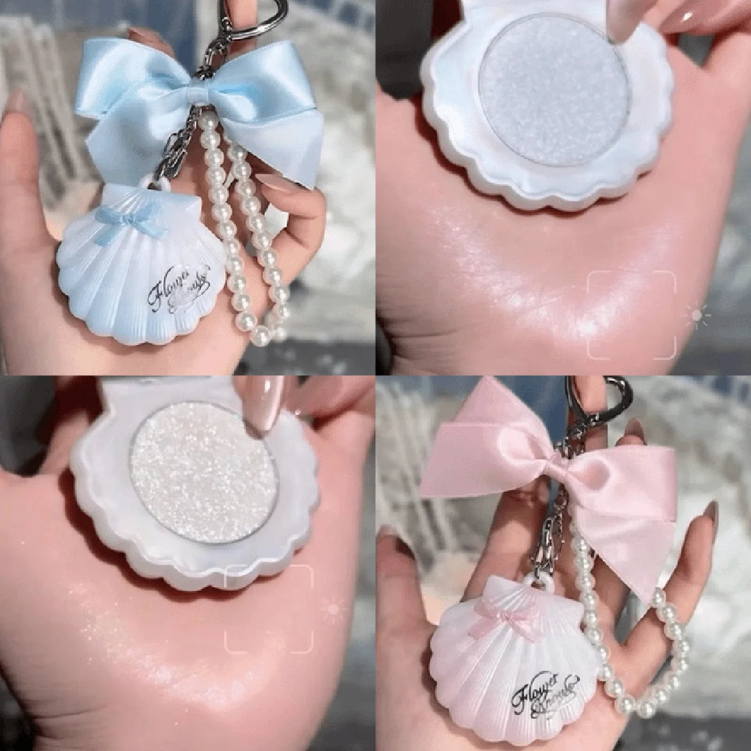 FlowerKnow Bunny Garden Cupid Sweetie Bear Face Powder with Blush Highlighter Pendant Long Lasting Portable Makeup Decoration
