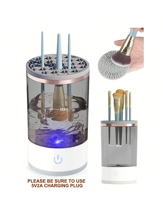 USB Plug Portable Electric Makeup Brush Cleaner with Rubber Makeup Machine Electric USB Quick Cleaner Cleaning Brush Collar Brus