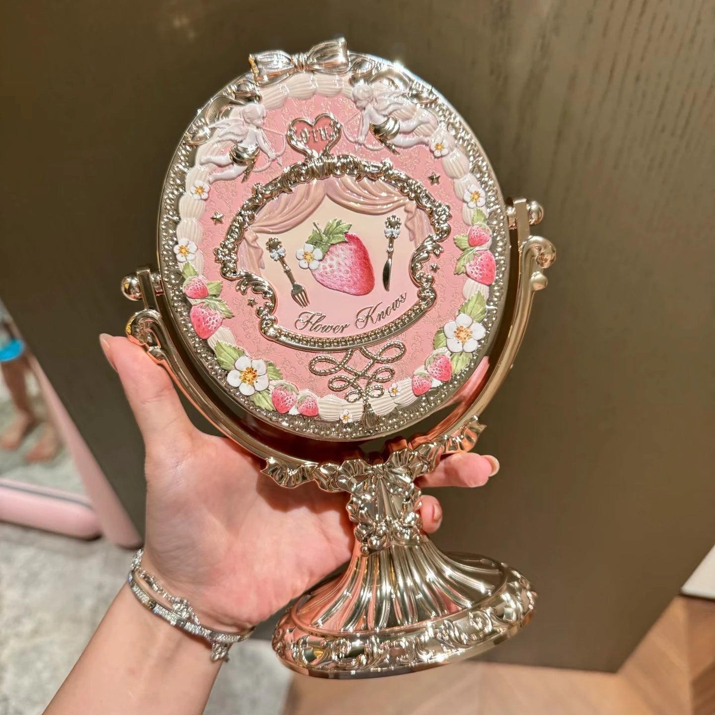 Flower Knows 9th Anniversary Desktop Mirror Air Cushion Comb Brush Bucket Flowerknow Stereoscopic Mirror Makeup Mirrors Tool Set