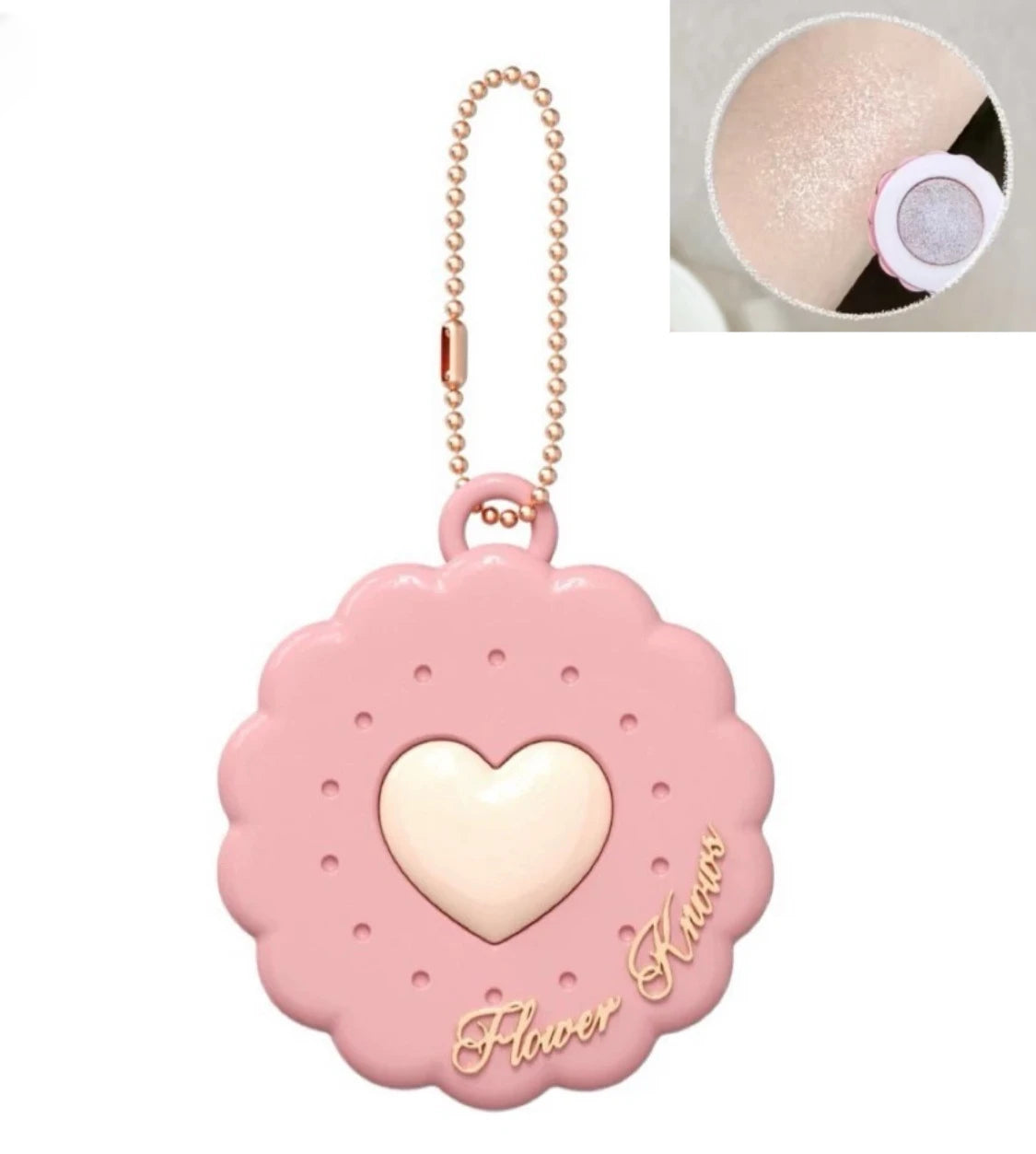 FlowerKnow Bunny Garden Cupid Sweetie Bear Face Powder with Blush Highlighter Pendant Long Lasting Portable Makeup Decoration