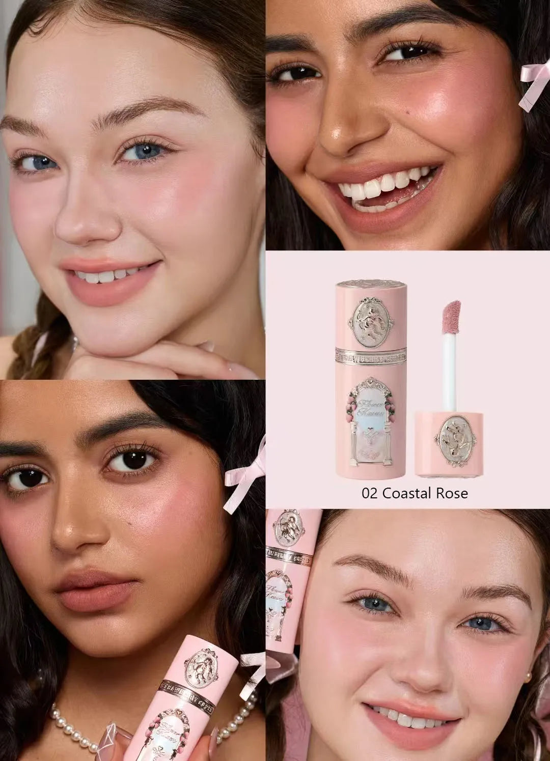 Flower Knows Strawberry Cupid Collection Liquid Blusher Multi-use Cheek Blush Long-lasting Moisturizing Natural Face Makeup 7g